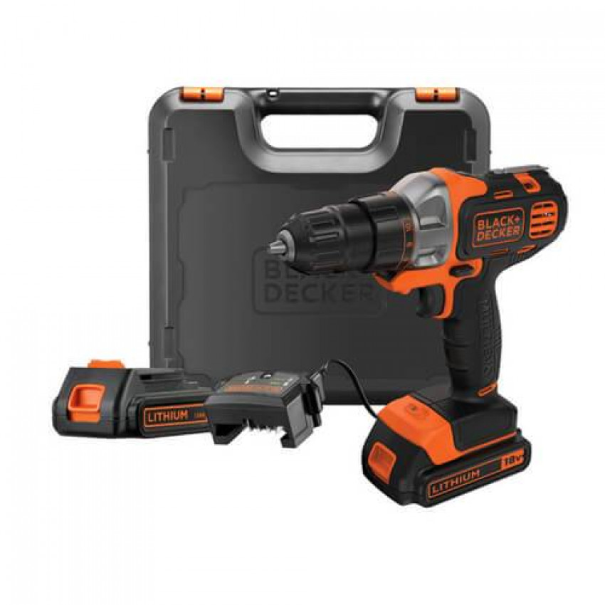 Дрель-шуруповерт аккумуляторный BLACK DECKER MT218KB-MT218KB