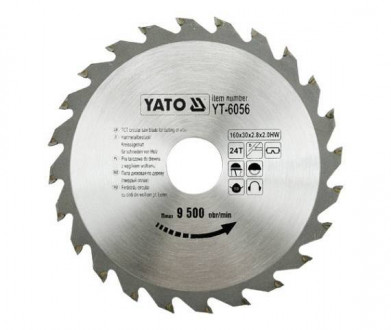 Пила дисковая победитовая YATO: 160х30х2.8х2,0мм I зубцы 24 И RPM до 9500 1/мин [25/50]-[articul]