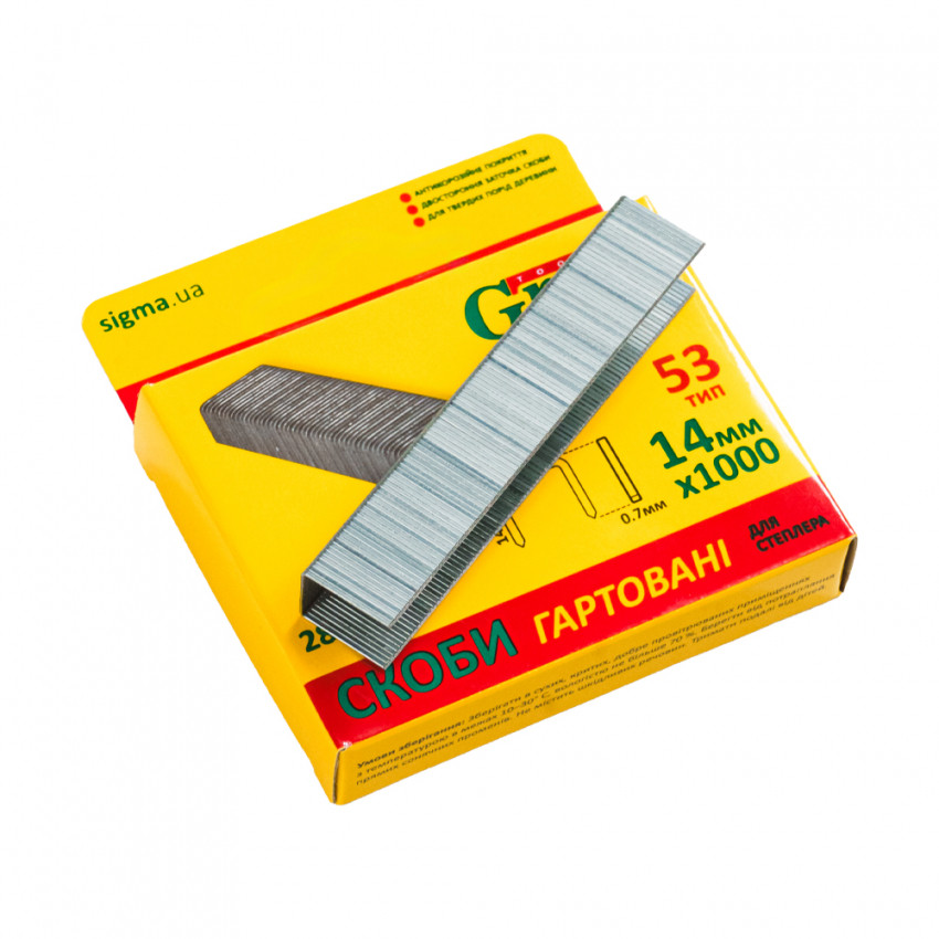 Скоби 14*11,3мм гартовані 1000шт Grad (2812245)-2812245