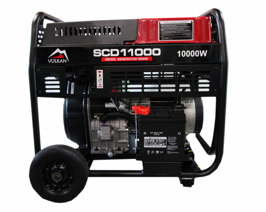 Генераторна установка SCD11000 дизель 1ф 9кВт ел.старт, 18л, колеса-SCD11000