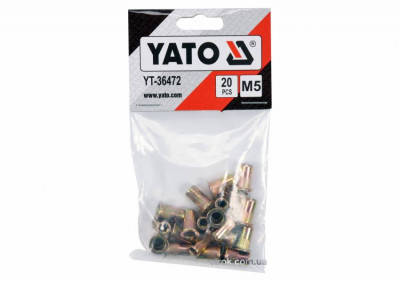 Нитогойка сталева YATO: M5, L = 13мм, 20шт.