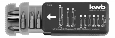 Набір біт 25/50 мм, 9 шт, KWB (113910)