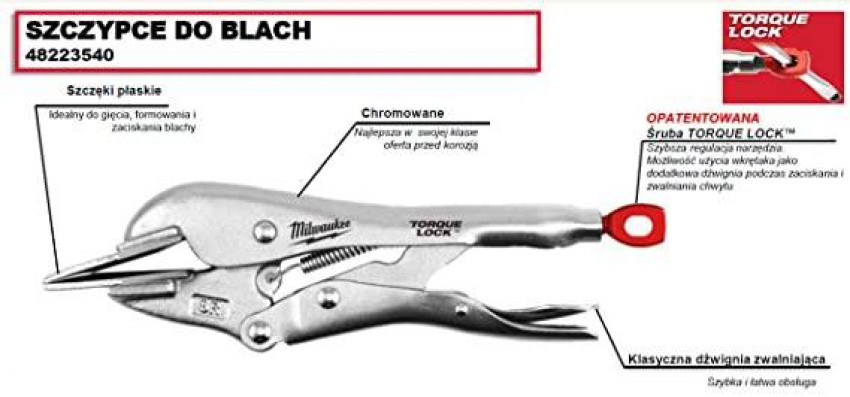 Затискач Torque Lock MILWAUKEE, 1-42мм, (плоські губки)-48223540