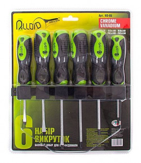 Alloid. Набір викруток шліць та хрест 6 предметів (блістер)-[articul]