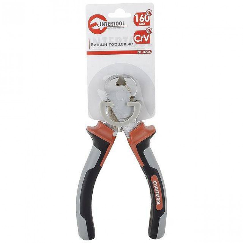 Кліщі торцеві 160 мм із ізольованими рукоятками INTERTOOL NT-0236-NT-0236