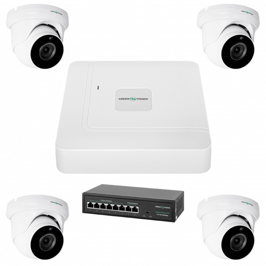 Комплект відеоспостереження на 4 камери GV-IP-K-W74/04 5MP-