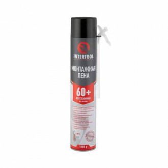 Пена монтажная, всесезонная, 750мл/1000г. 60л. , трубочка INTERTOOL FS-1100