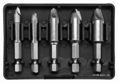Набор экстракторов для удаления сломанных винтов YATO: HEX-1/4&quot;, HSS 4241, 5 шт-[articul]